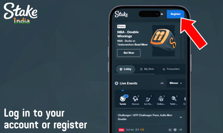 Log in to your account or register