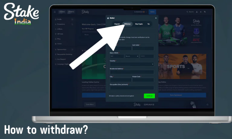 Withdrawal procedure at Stake casino